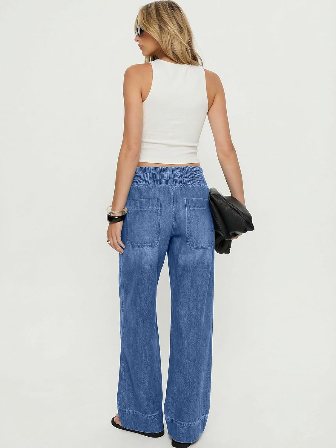 Thumbnail 6 de Vidiva Women's Wide-Leg Pull-On Jeans, 100% Cotton with Elastic Waist