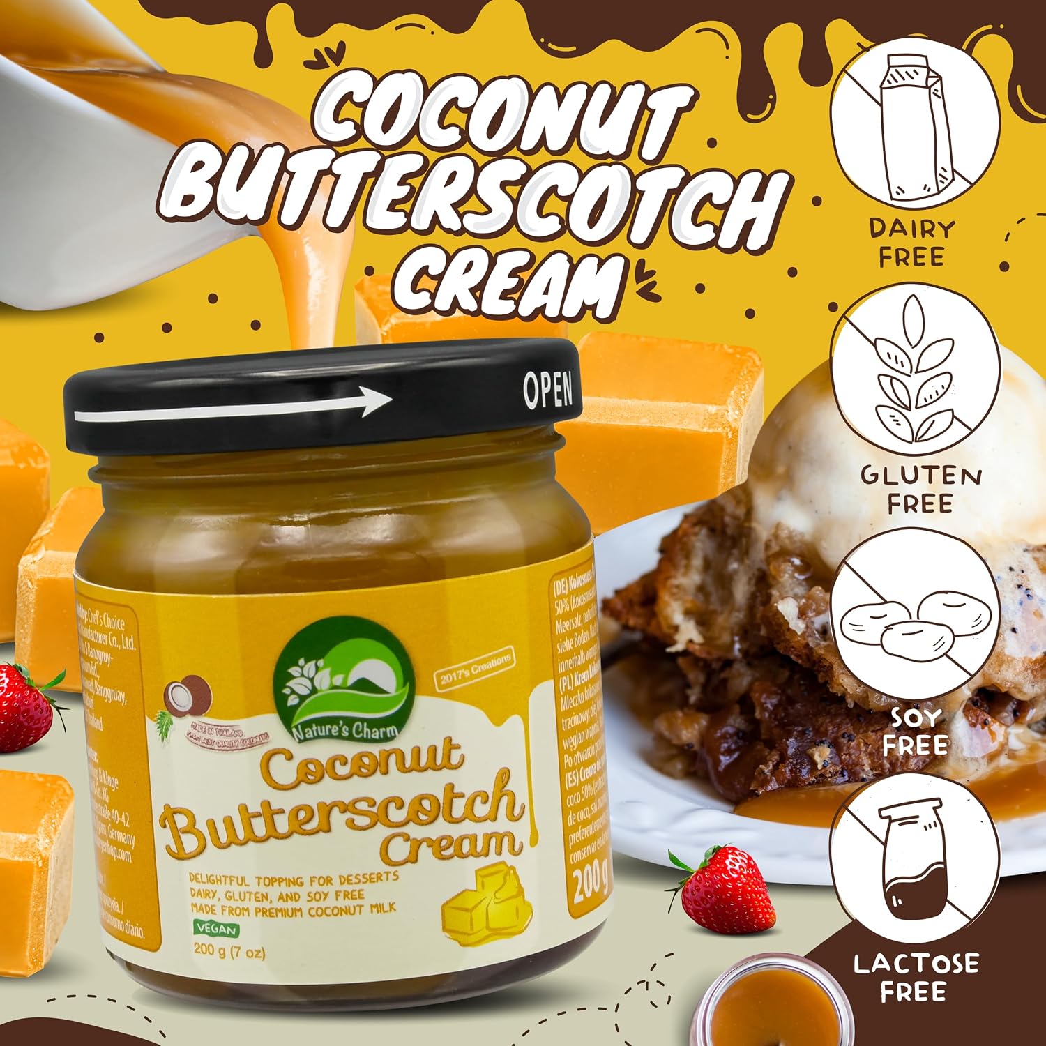 Detalle 2 de Nature's Charm Dessert Sauce Kokos 200 g 🍯