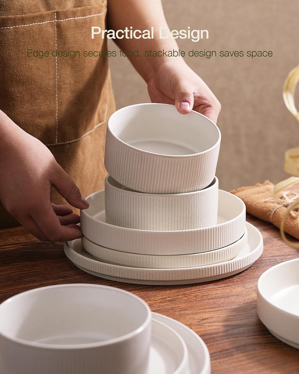 Thumbnail 5 de Famiware Star 12-Piece Dinnerware Set, Matte White 🍽