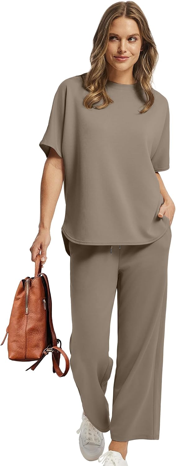 Thumbnail 1 de Desol Zweiteiler Damen Sommer Outfits – Kurzarm Top & Capri-/Jogginghose, Weites Bein