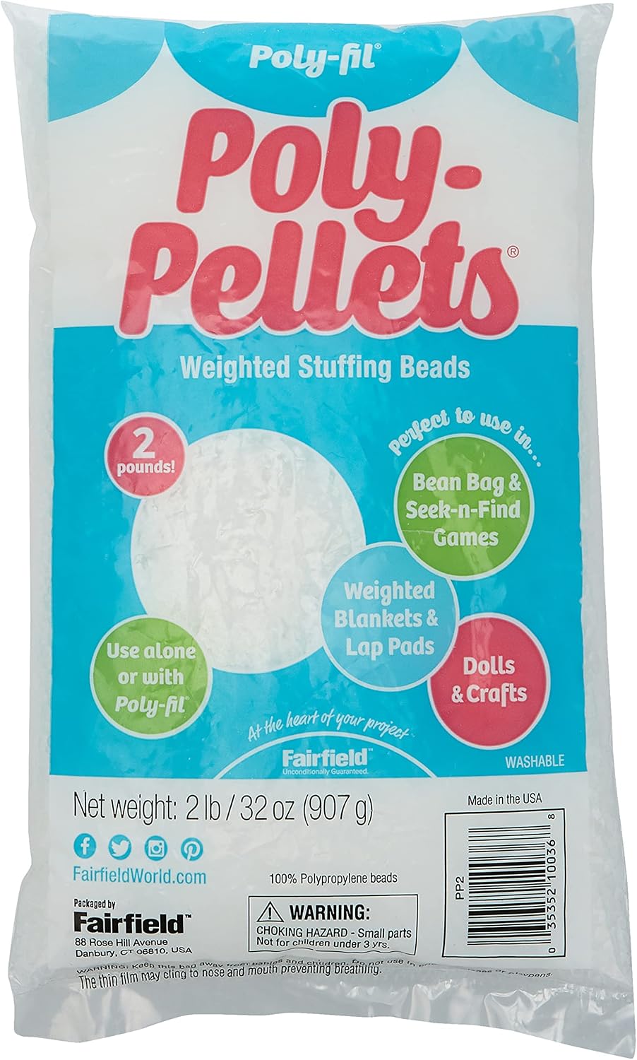 Detalle de Fairfield Polypellets Farce beads 32 G en acrylique multicolore pour déco maison et loisirs créatifs