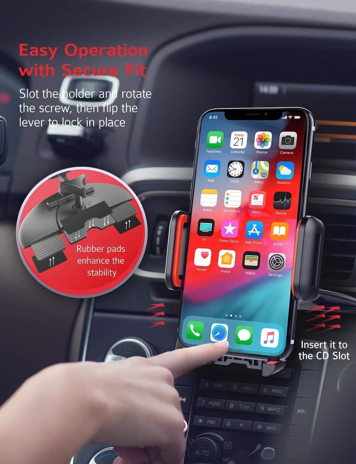 Detalle 2 de CD Slot Phone Holder Mount 360° for iPhone