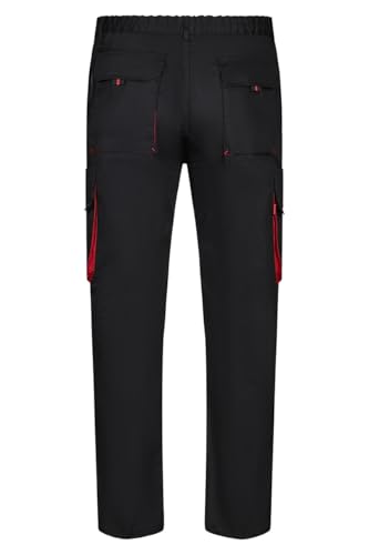 Thumbnail 2 de VELILLA 103004 Pantalón de Trabajo – Negro y Rojo, Talla 44