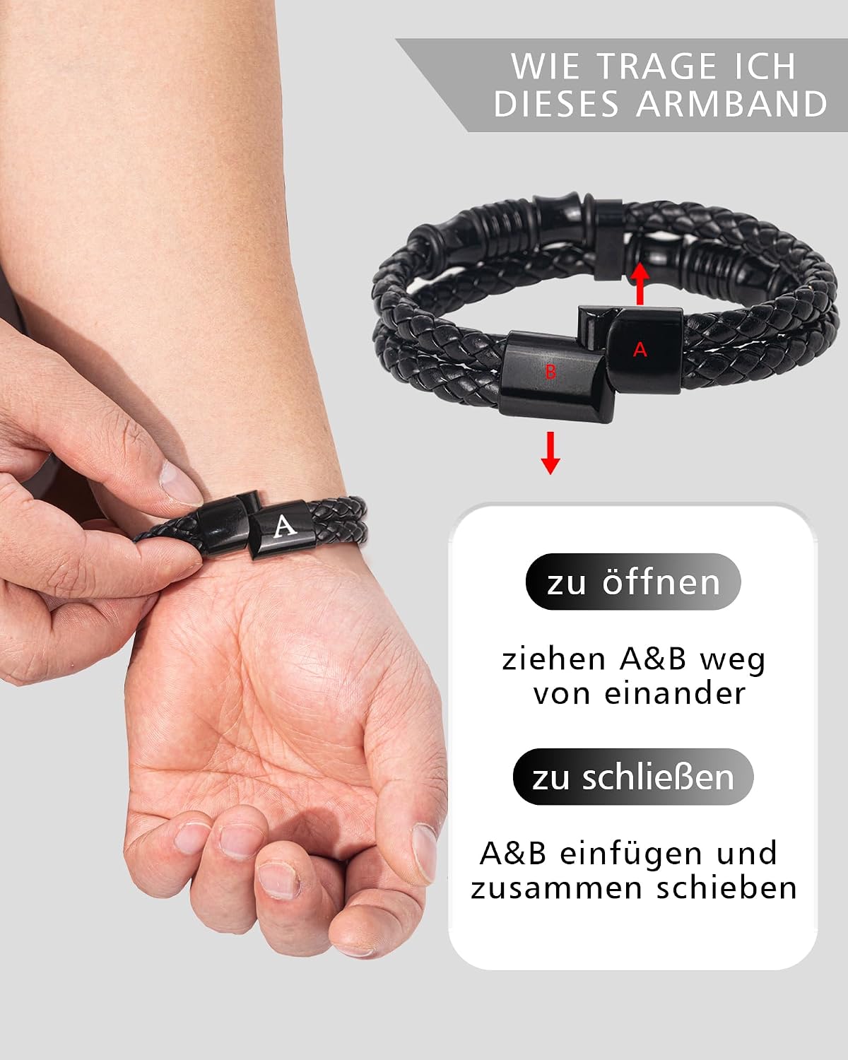Detalle 1 de TOLOWOBK Lederarmband 21 cm