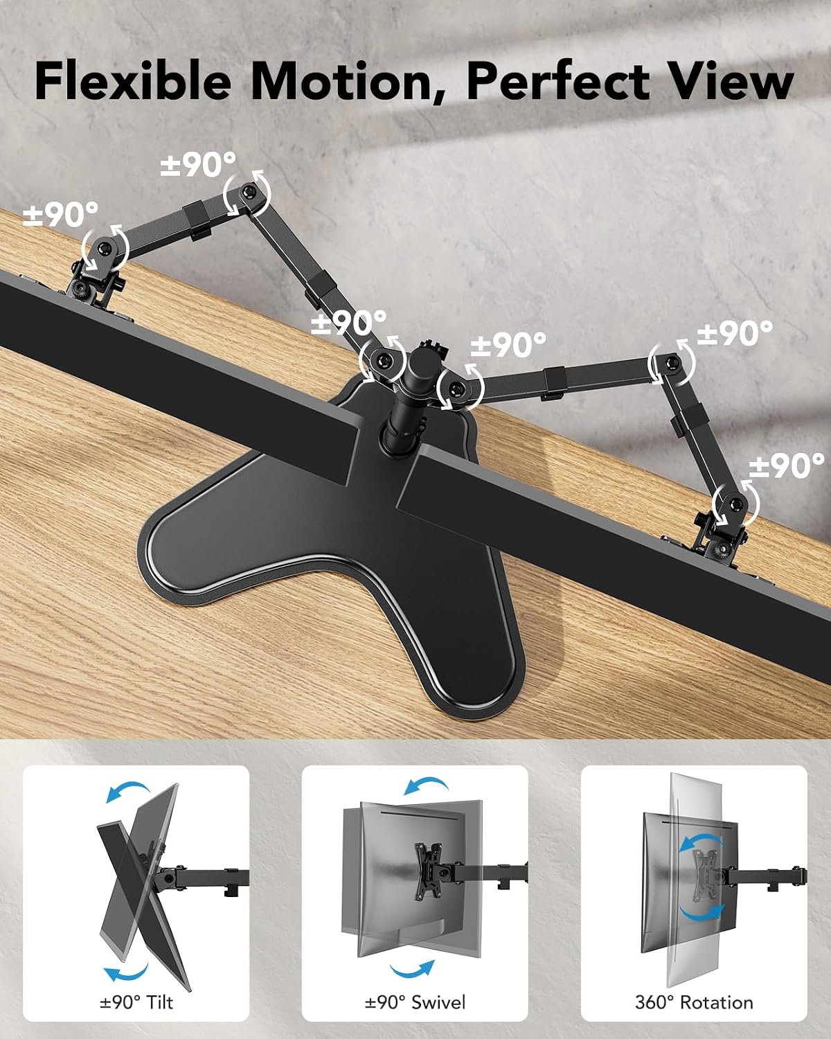 Detalle 2 de HUANUO Dual Monitor Stand for 32-Inch Screens