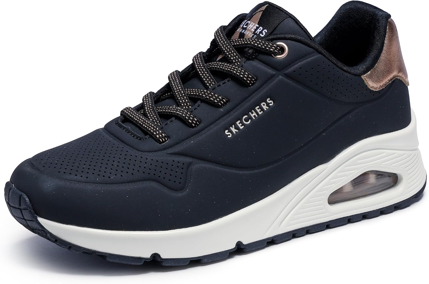 Thumbnail 6 de Skechers Damen Uno Shimmer Away Sneaker, Schwarz Durabuck, EU 41