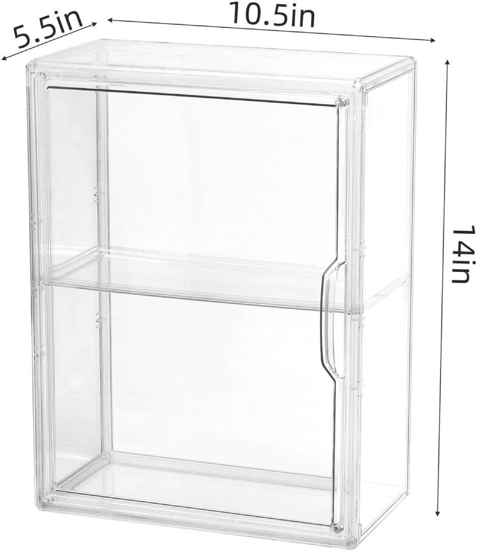 Thumbnail 1 de 3-Tier Clear Acrylic Display Case (14" x 10.5" x 5.5") for Labubu Figures and POP MART collectibles