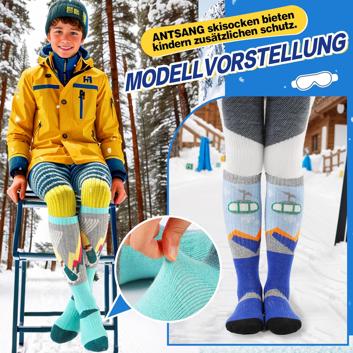 Thumbnail 6 de ANTSANG Merino Skisocken 3 Paar