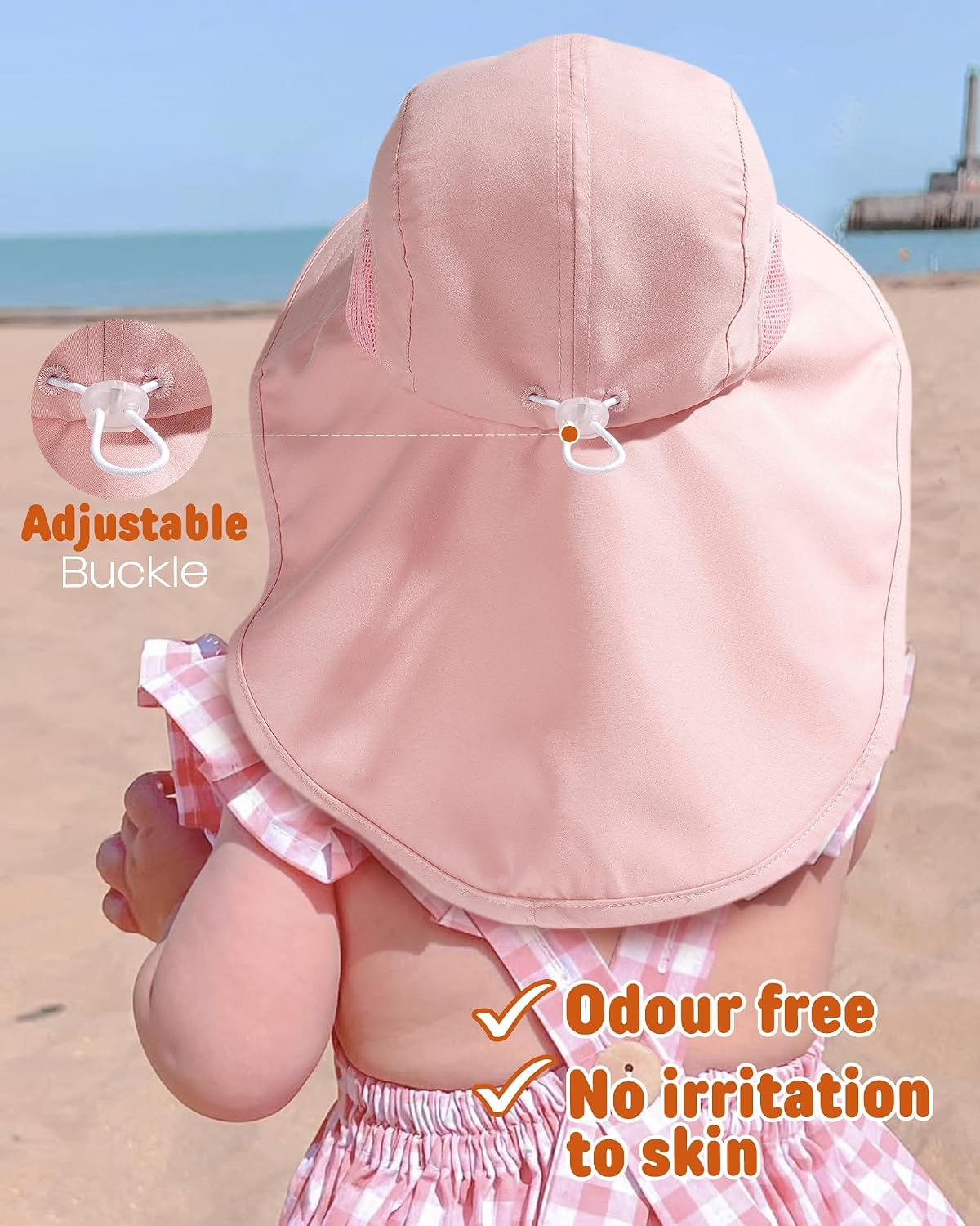 Thumbnail 6 de FURTALK Kleinkind Sonnenhut mit Nackenklappe UPF 50+ – UV-Schutz, aus Nylon, 2–12 Jahre