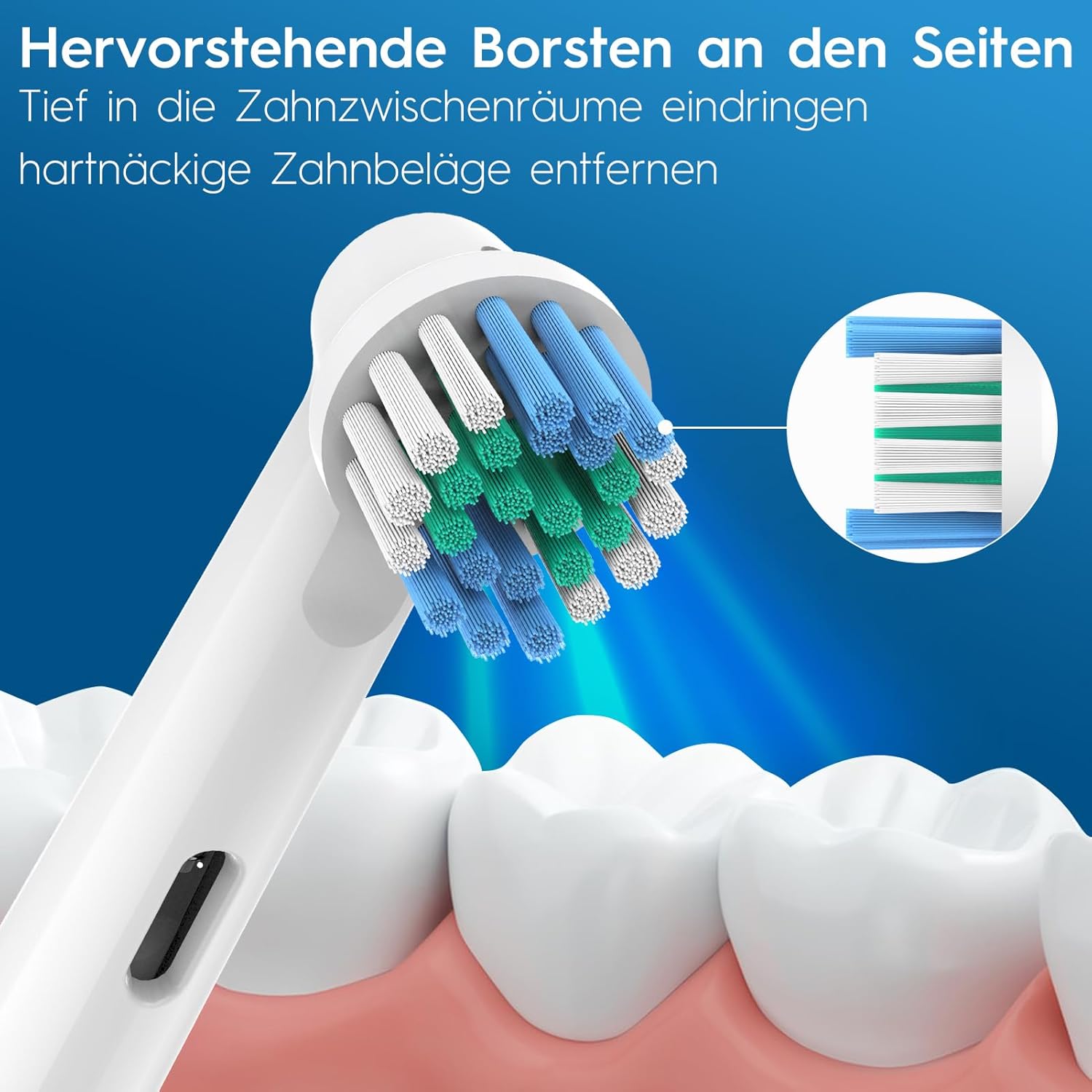 Detalle de HSYTEK 8er Aufsteckbürsten kompatibel mit Oral-B – Pro 2, Genius X, Pro 3, Vitality 100, Precision
