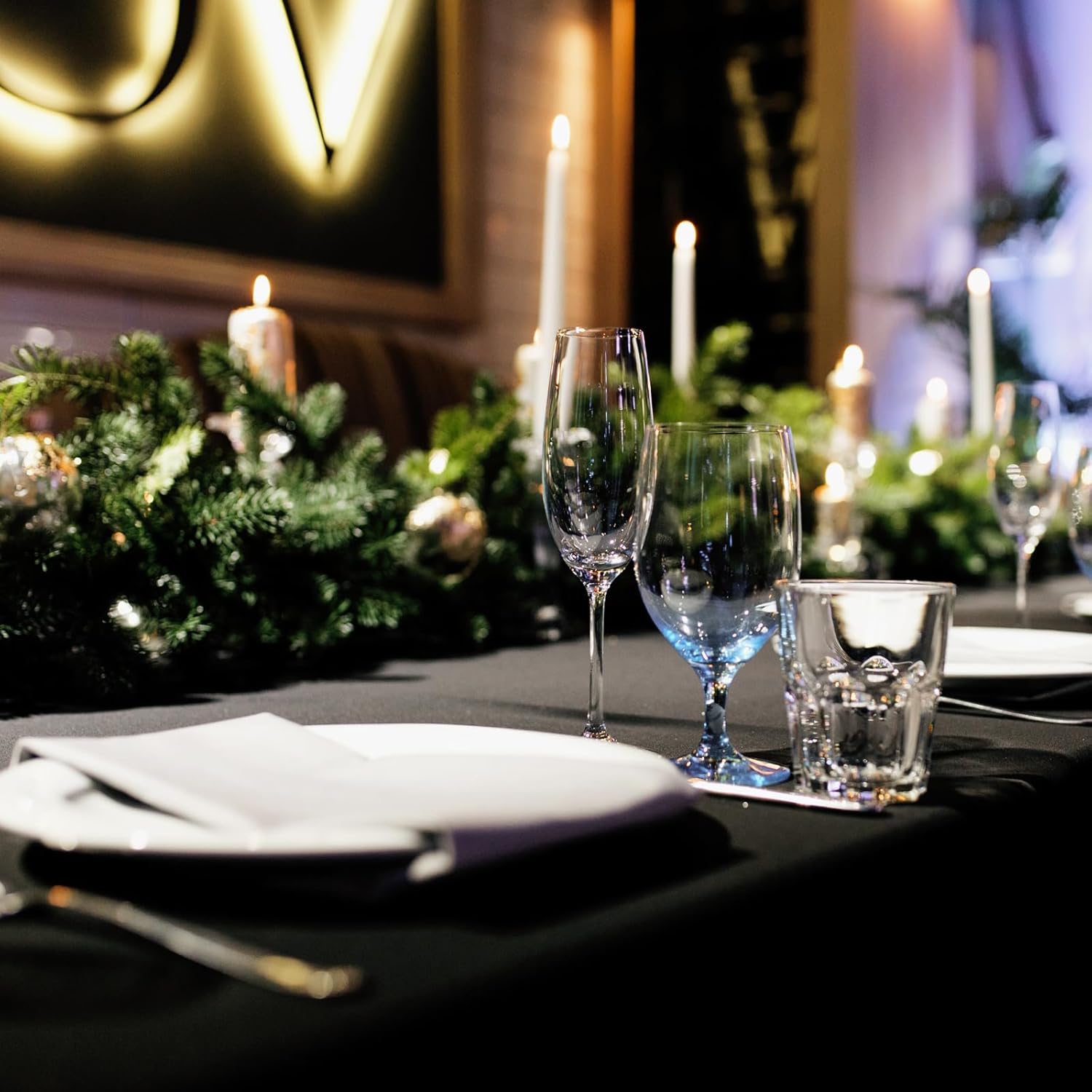 Thumbnail 6 de Fixwal 6 Pack Black Spandex Table Cover for 6-Foot Rectangle Tables (Fitted, Wrinkle-Free, Stretch)