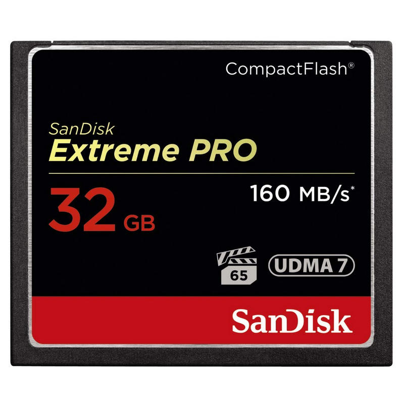 Detalle de SanDisk Extreme PRO CompactFlash 32GB: velocidad y fiabilidad para vídeo y grabación profesional