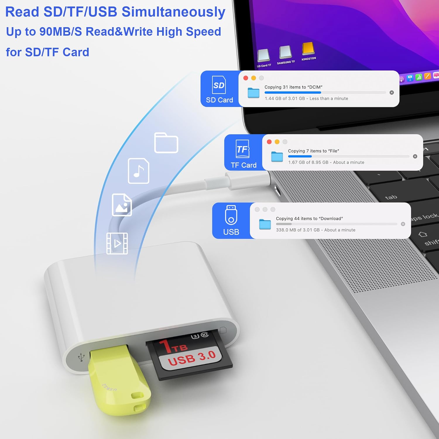 Thumbnail 2 de SD Card Reader USB‑C 90MB/s