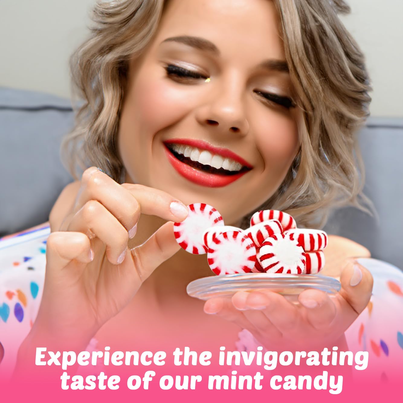 Detalle 2 de SUGADELIC Bulk Peppermint Candy, 2 lb Bag, Approx. 180 Individually Wrapped Mints