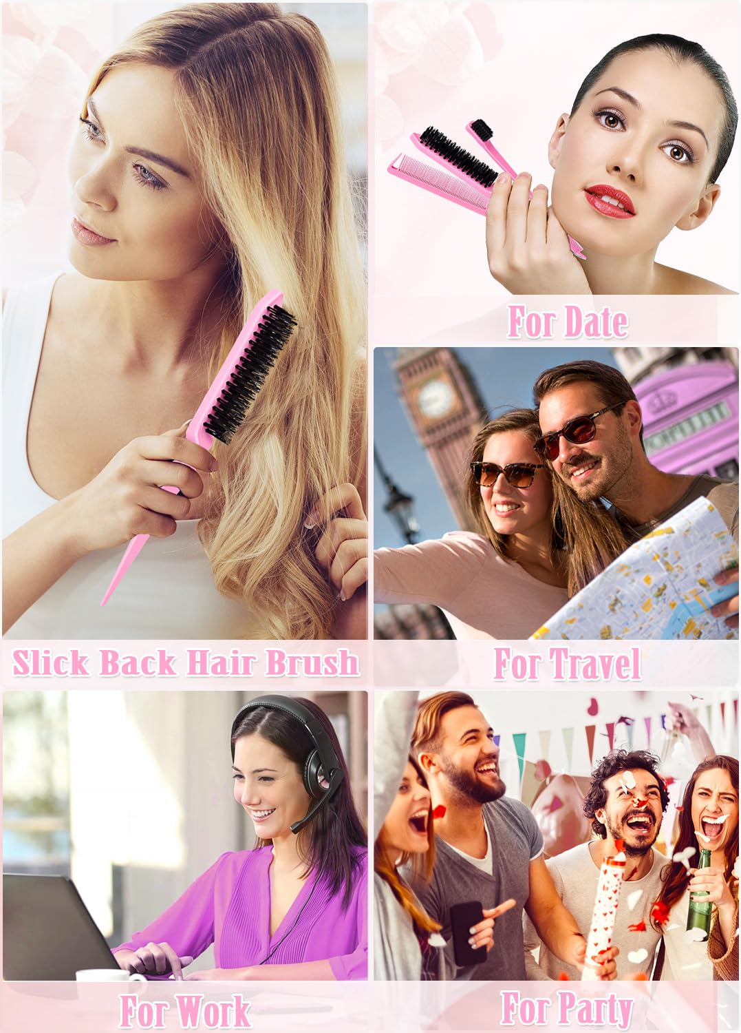 Thumbnail 6 de Samnyte Hair Wax Stick Styling Kit with Slick-Back Brush, Edge Brush and Comb
