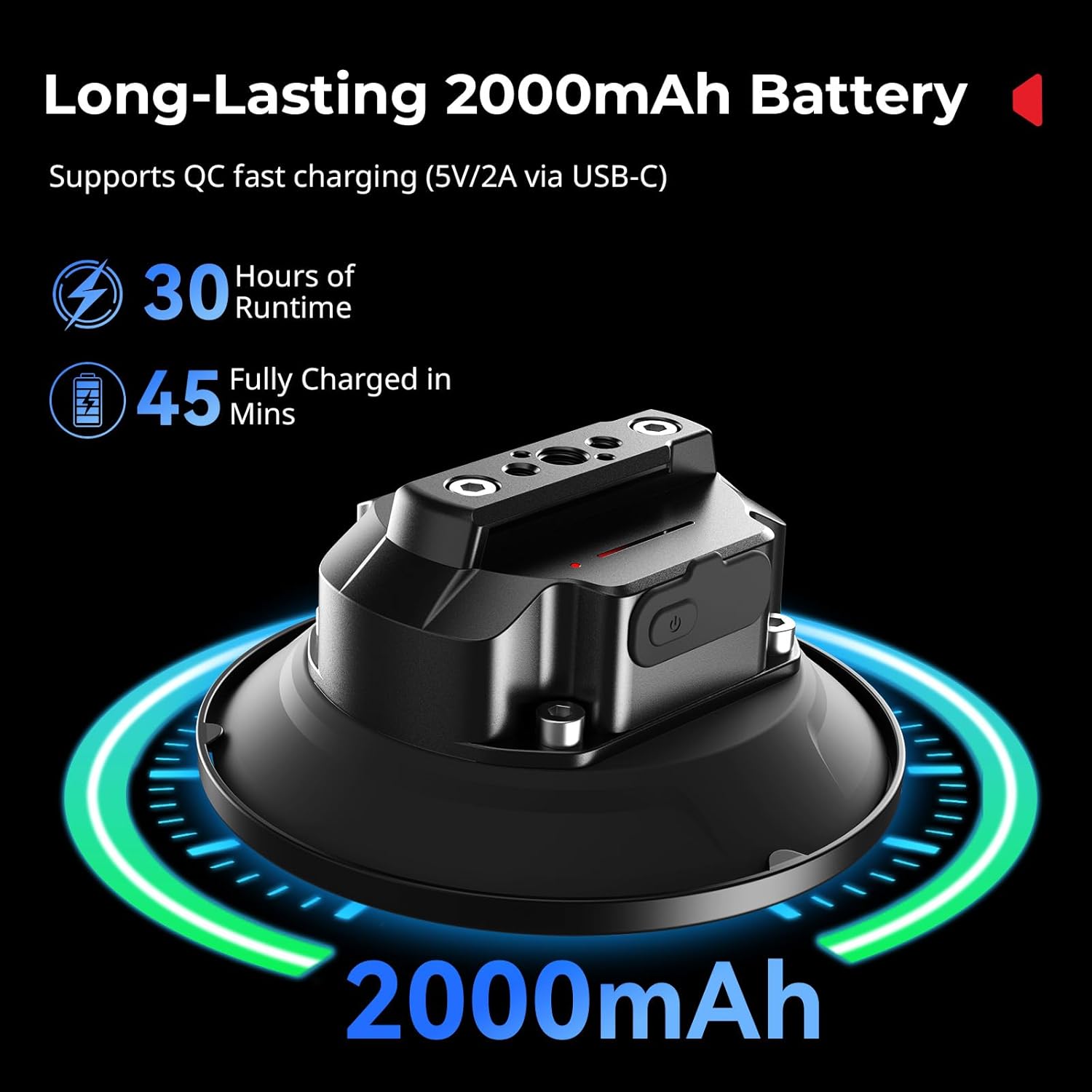 Thumbnail 3 de Kit SMALLRIG de Fixation à Ventouse électrique 5" avec Bras Magique et rotule pour véhicule – Batterie 2000 mAh