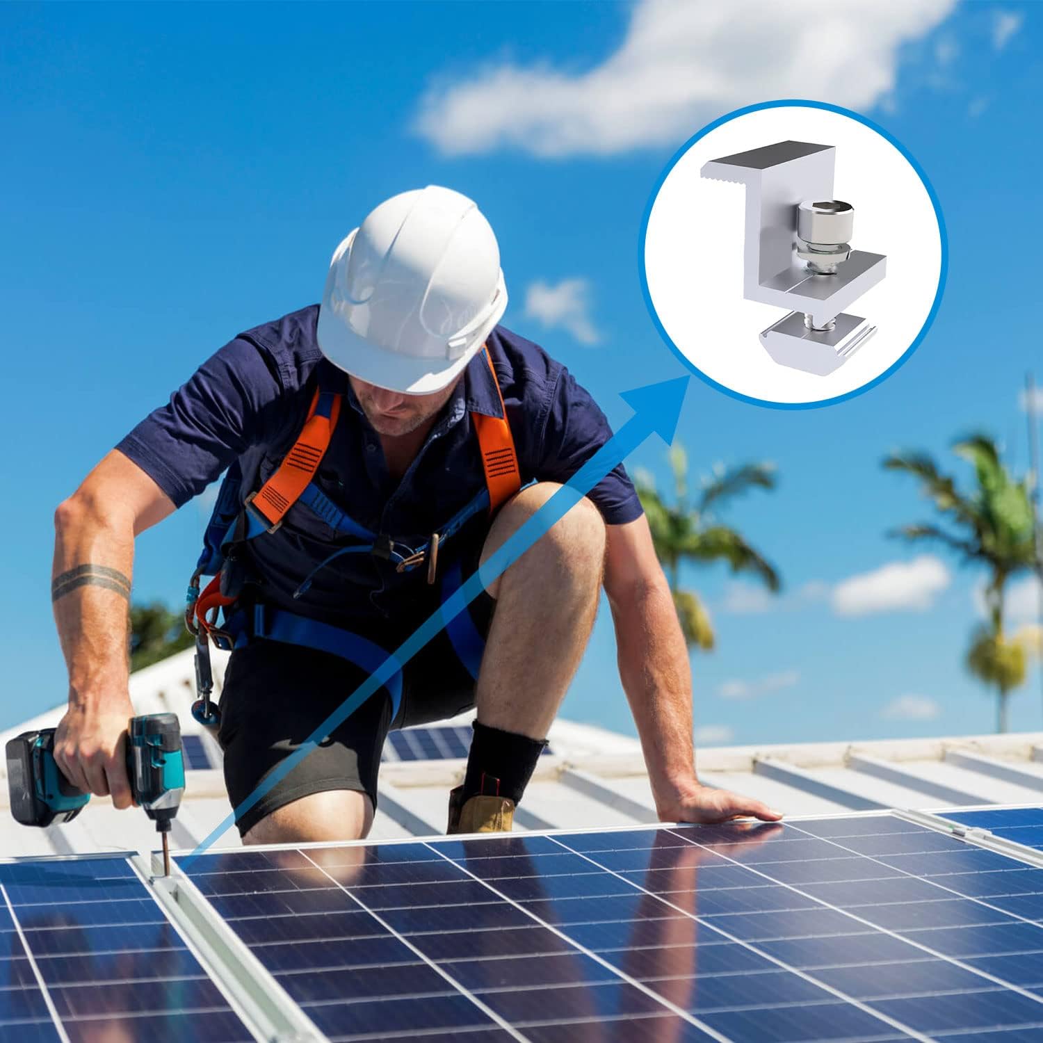 Detalle 2 de Solarmodul Halterung 12 Stück für Trapezblech