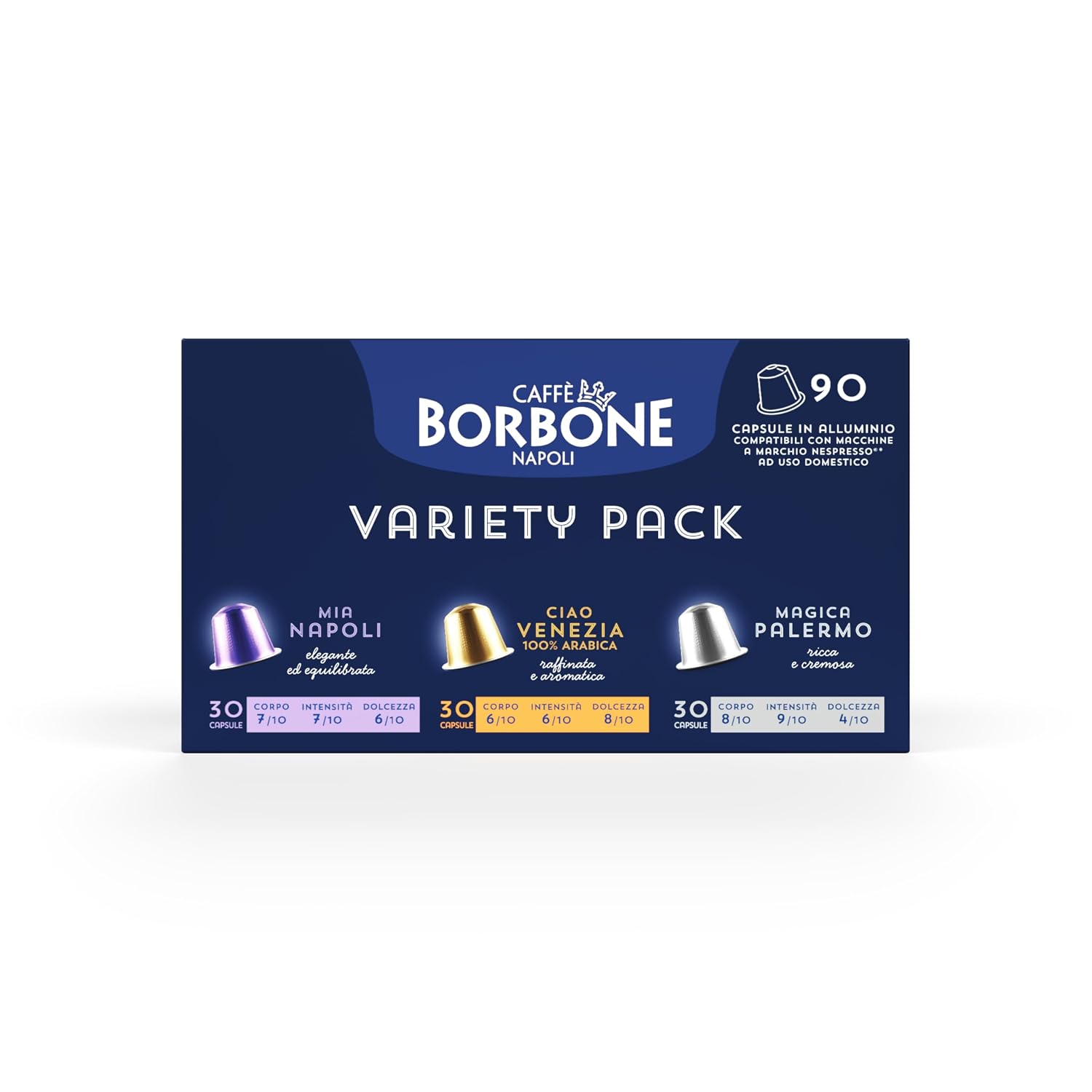 Detalle de Caffè Borbone Verkostung Kit: 90 Aluminium-Kapseln für Nespresso-Maschinen
