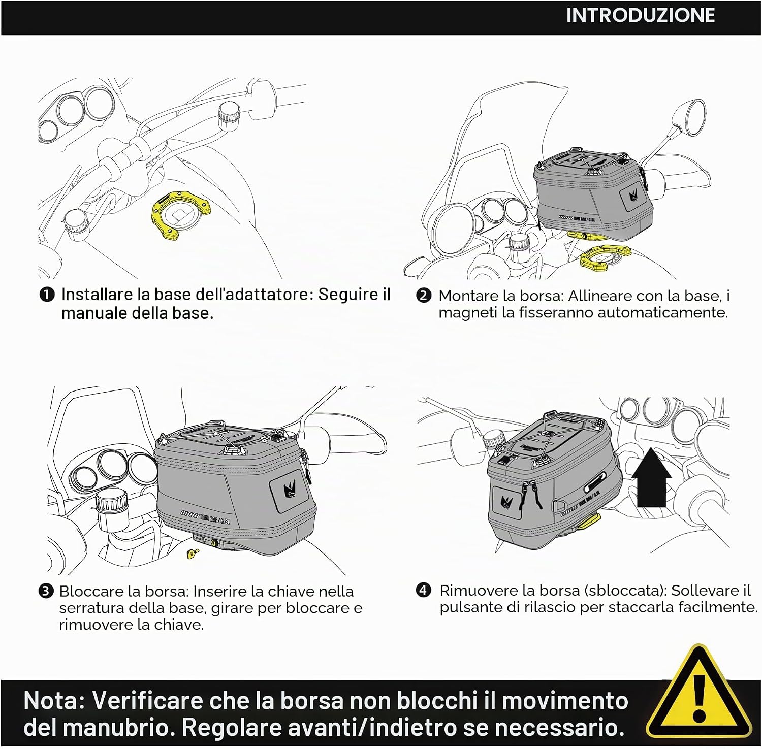 Thumbnail 4 de Rhinowalk XM10404: Base adattatore magnetica per borsa serbatoio moto
