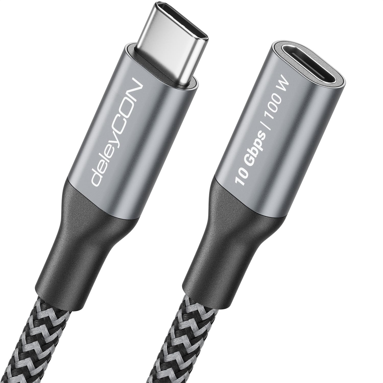 Detalle de deleyCON USB-C Verlängerungskabel 0,5 m – 100 W, 10 Gbit/s, USB-C zu USB-C, DP Alt Mode, 4K@60Hz