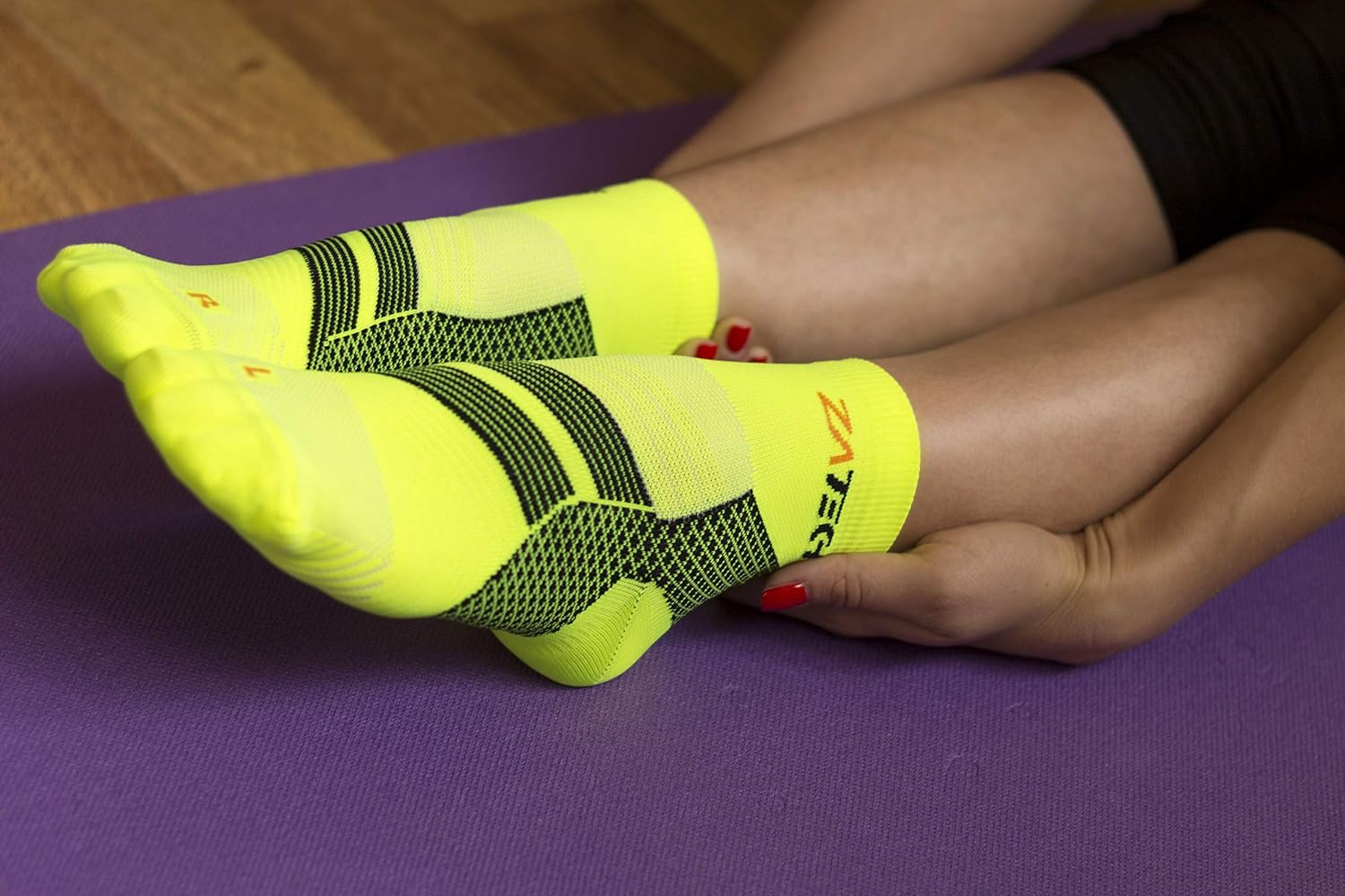 Detalle de ZaTech Chaussettes de compression pour fasciite plantaire – soutien ciblé talon, cheville et voûte