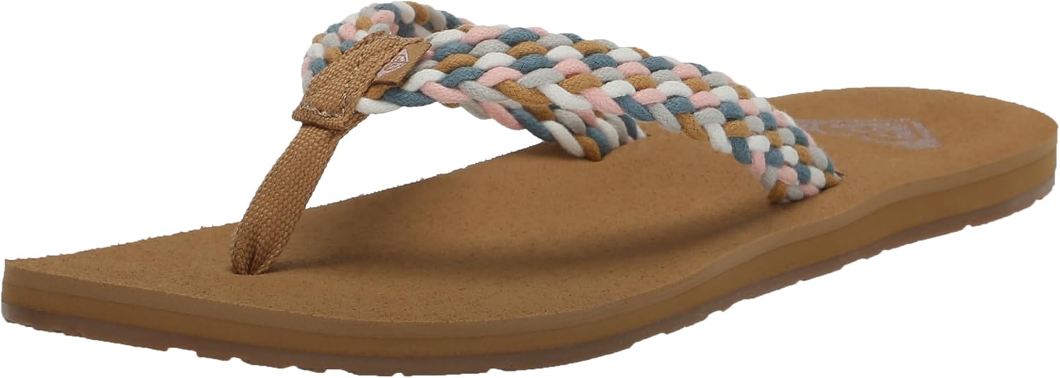 Detalle de Roxy ARJL100397 – Tongs Femme, design Heritage et confort en coton tressé