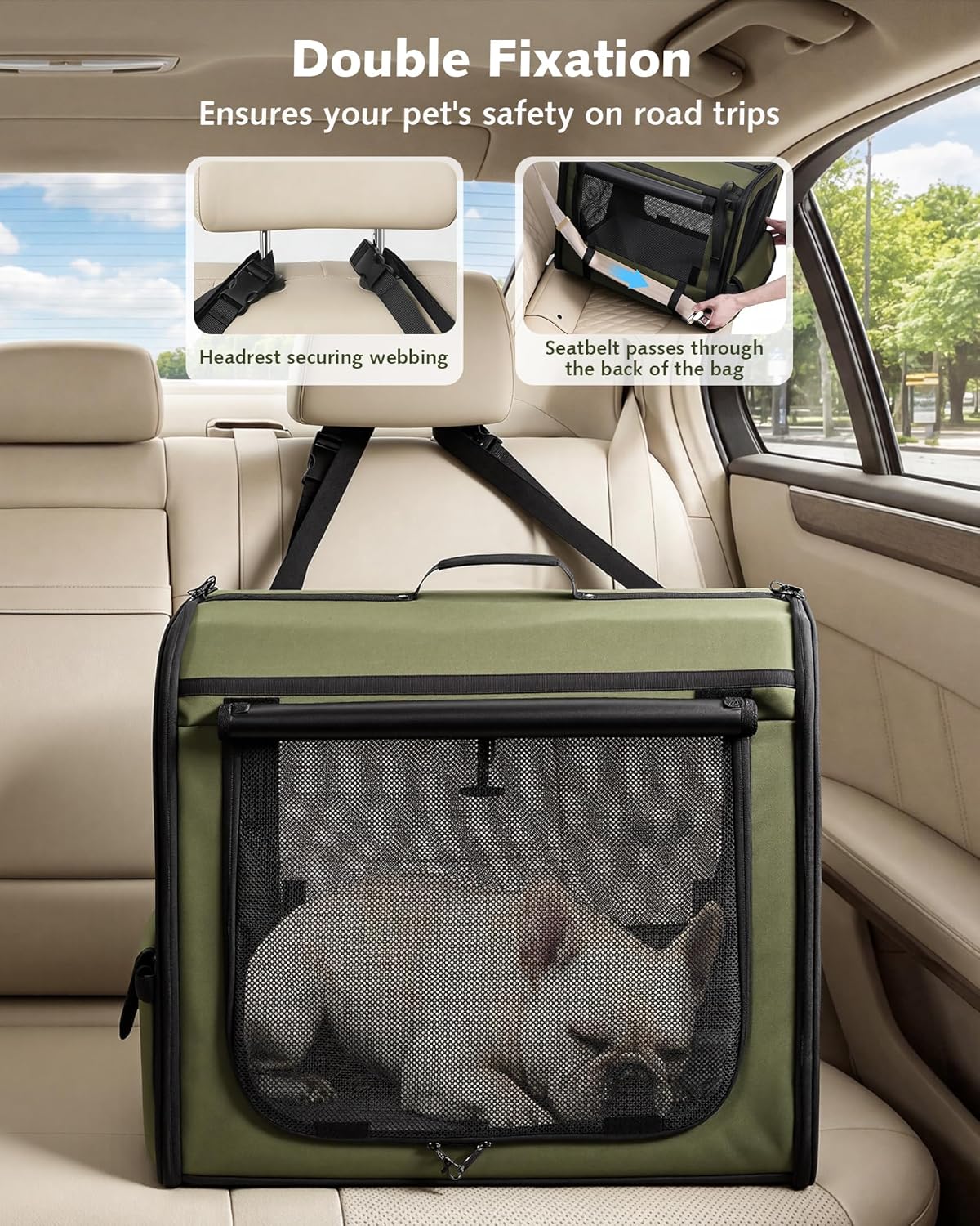 Detalle de Dog car carrier crate 61×45×52 cm