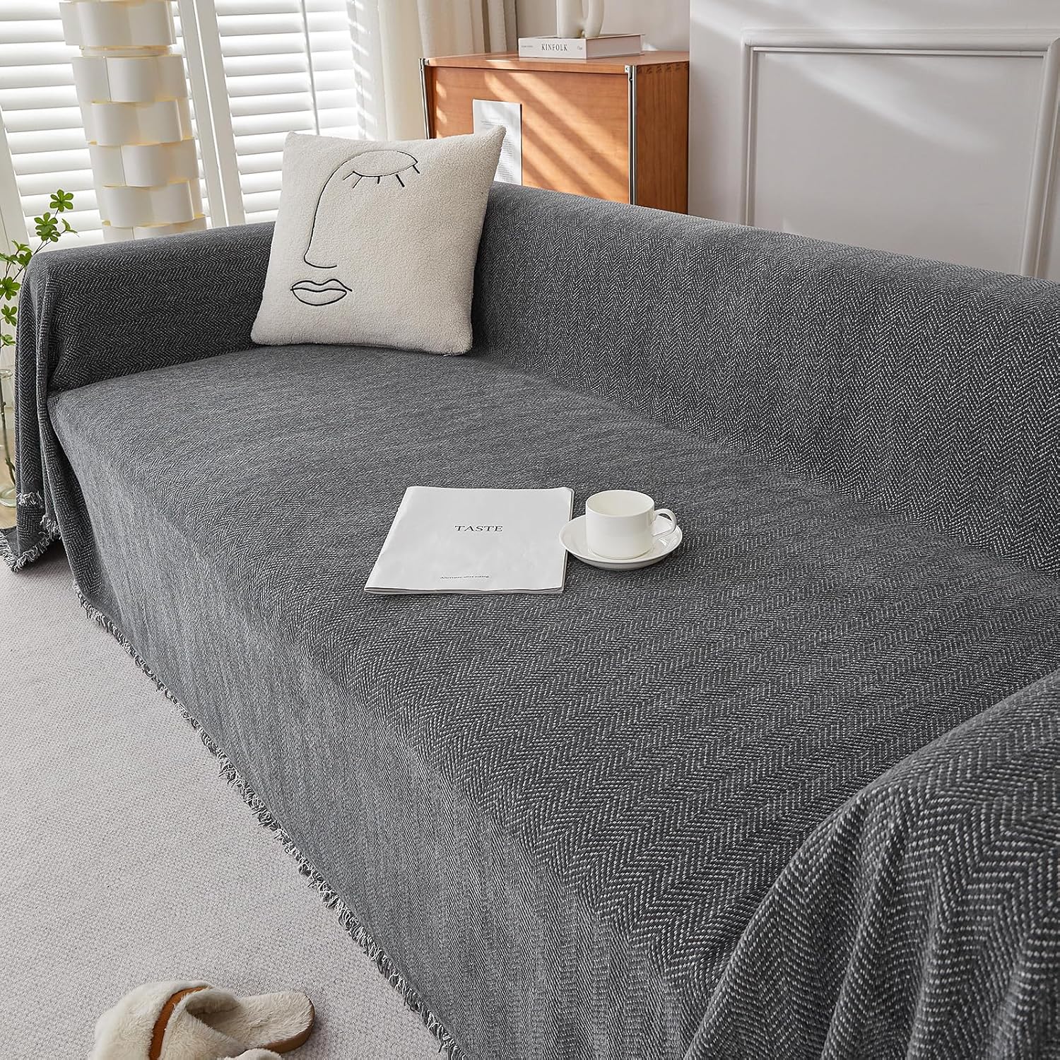 Thumbnail 6 de YHUKB Chenille sofa cover, 71 x 118 inches