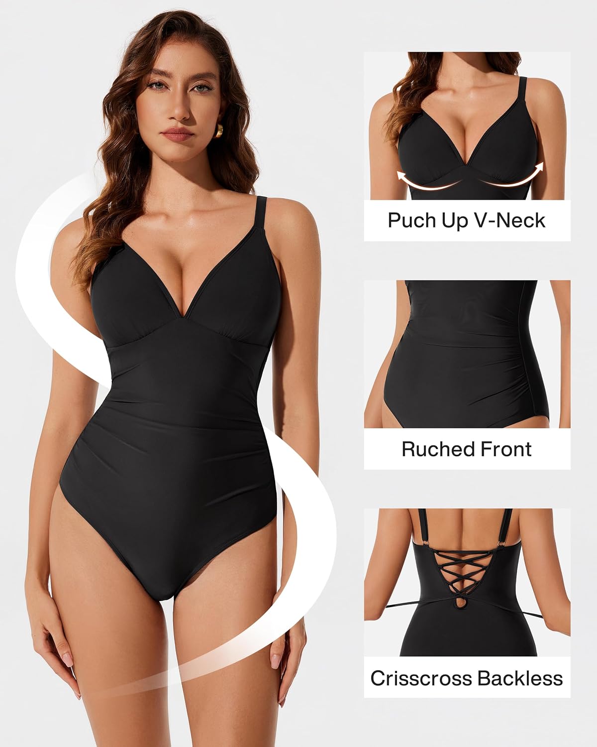 Detalle 2 de RXRXCOCO Deep V tummy control swimsuit
