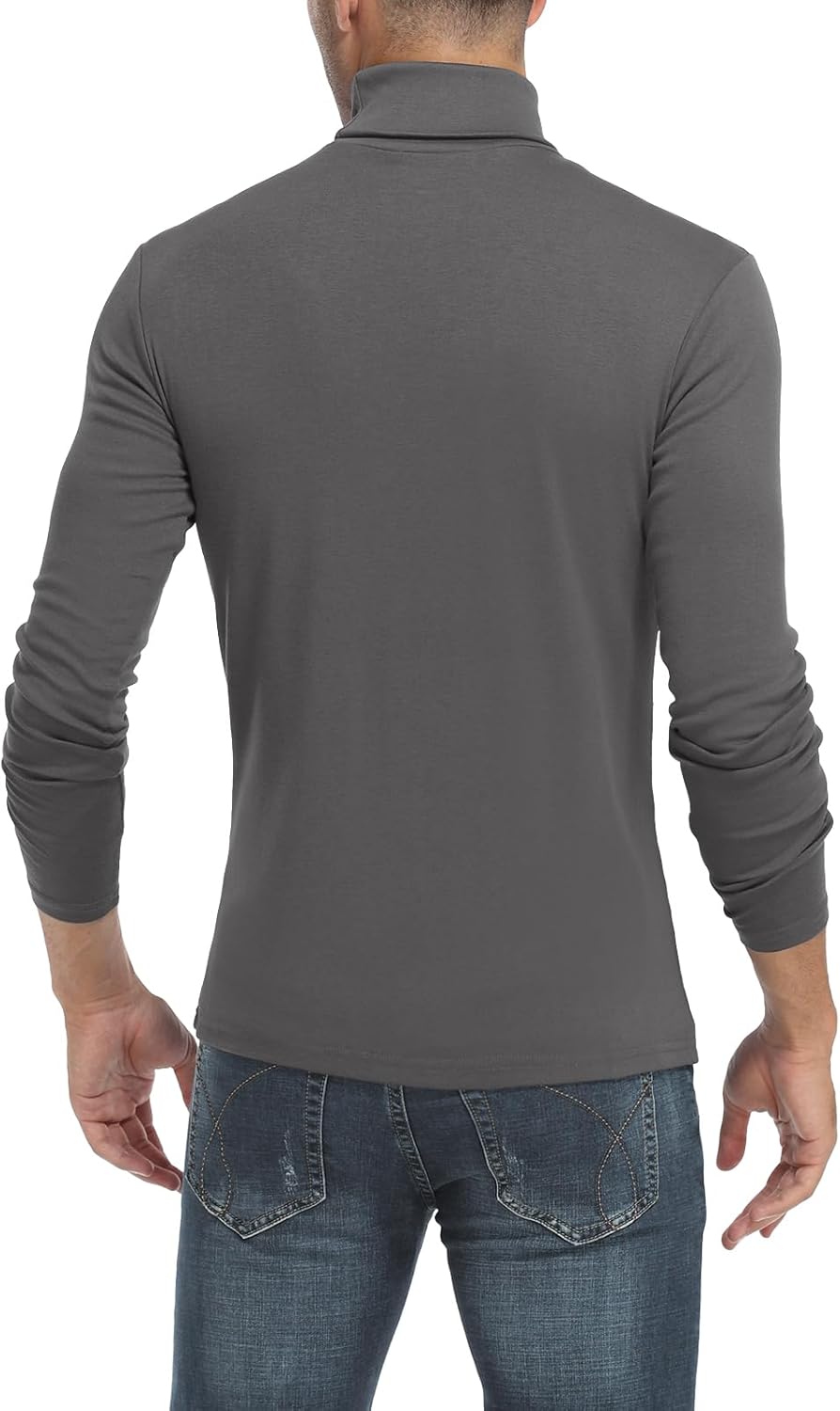Thumbnail 3 de MLANM Men's Turtleneck Jumper Slim Fit – High Roll Neck Long Sleeve