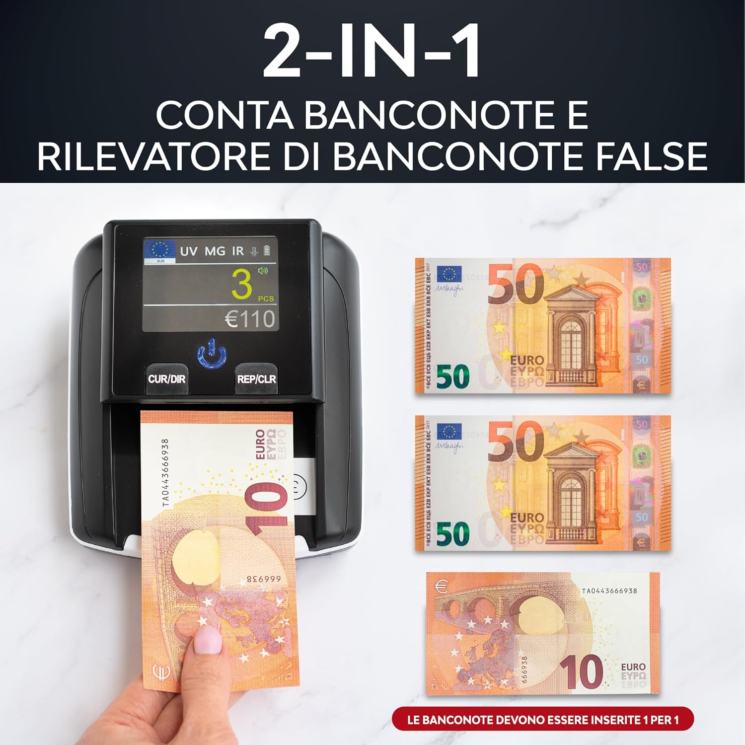 Detalle 2 de Rilevatore Zenacasa banconote UV MG IR