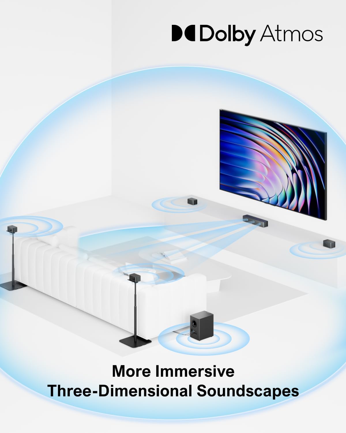 Thumbnail 5 de ULTIMEA Poseidon D80 Boom 7.1. Dolby Atmos soundbar home theatre system with wireless subwoofer