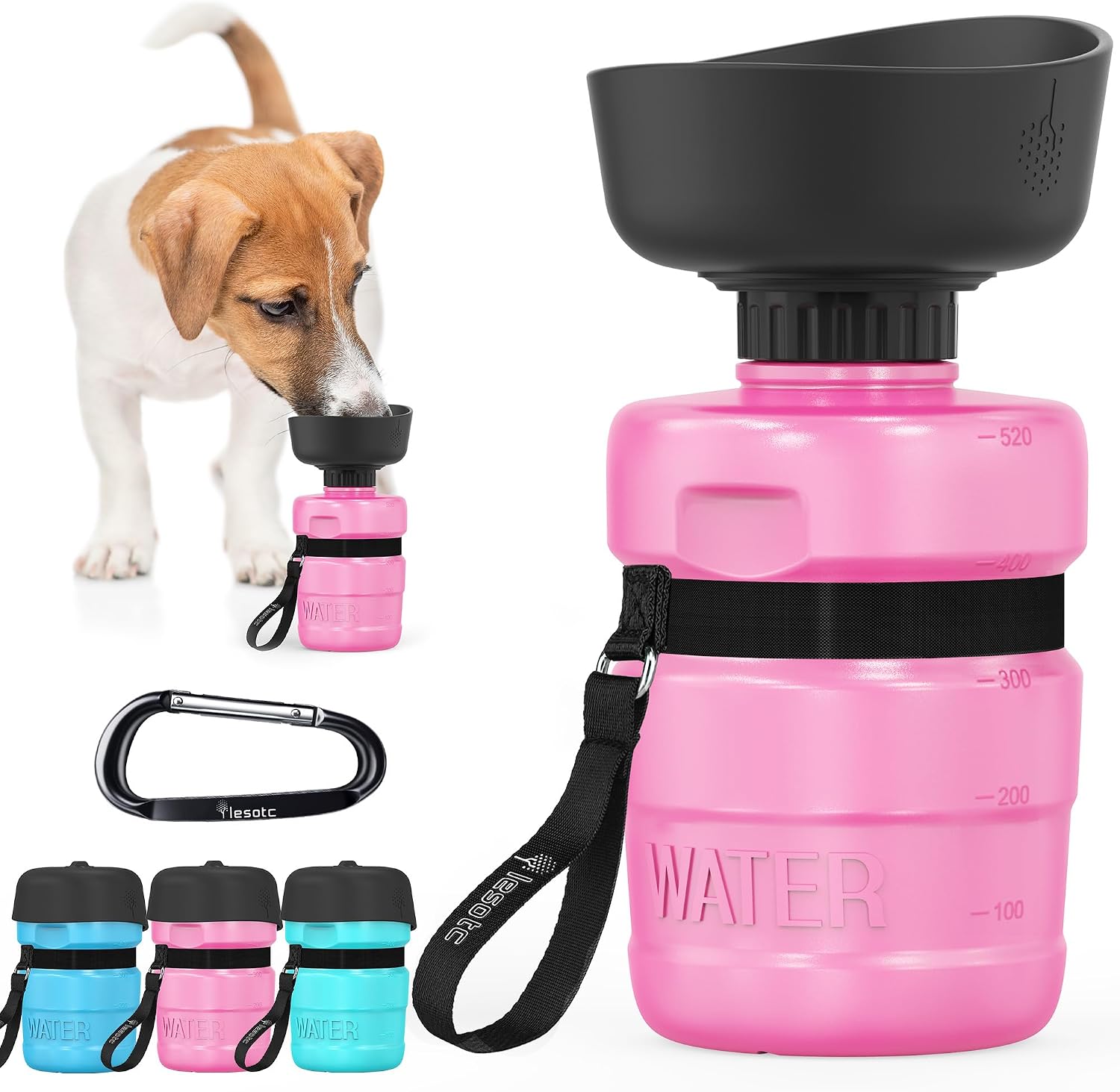Detalle de lesotc Hundetrinkflasche 520 ml Rosa