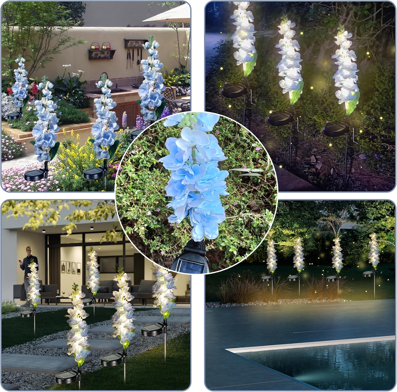 Detalle 2 de Solar flower garden lights 2 pack, 20 LEDs