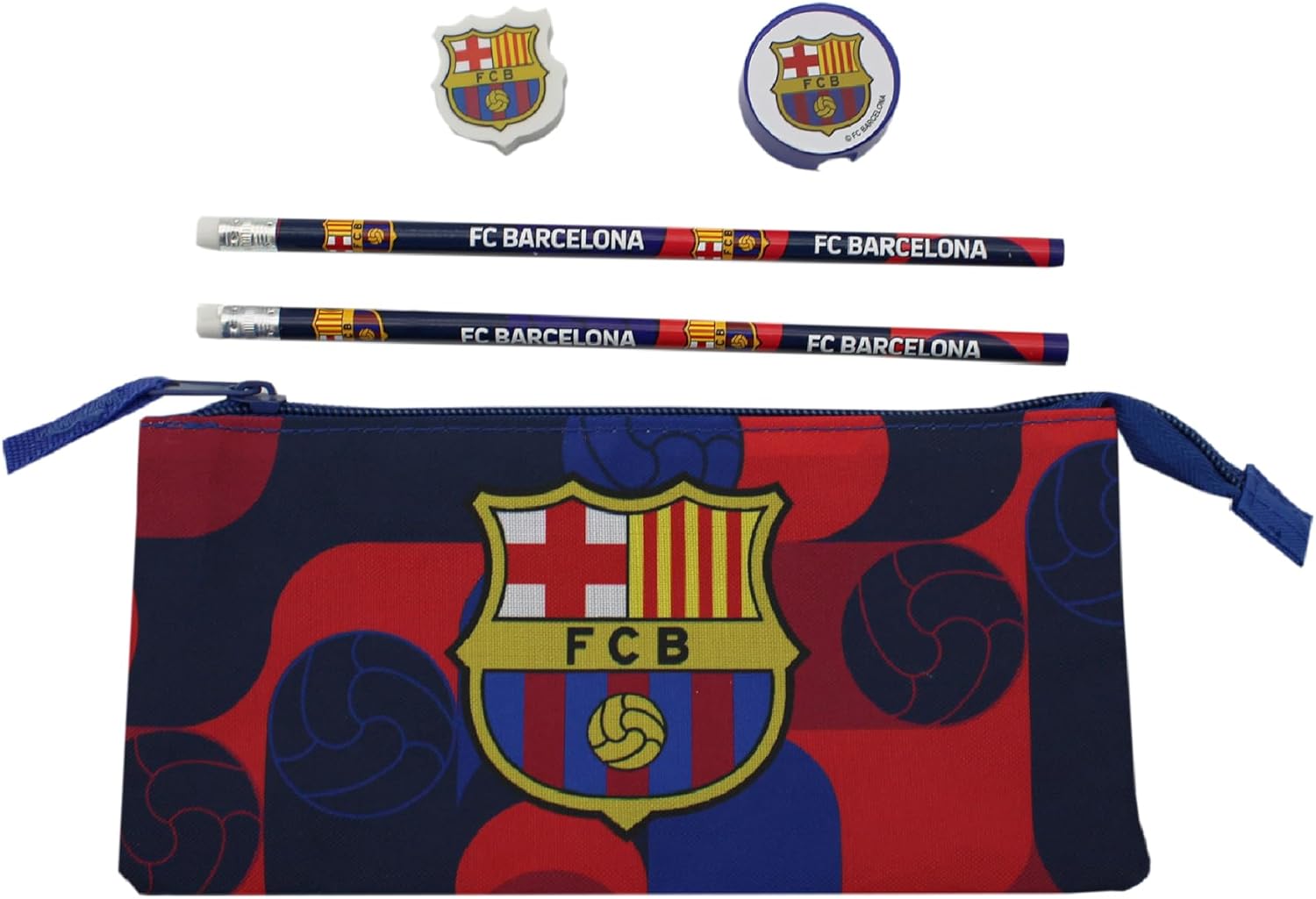 Detalle de CYPBRANDS FC Barcelona – niebieski zestaw szkolny z ołówkami i piórnikiem