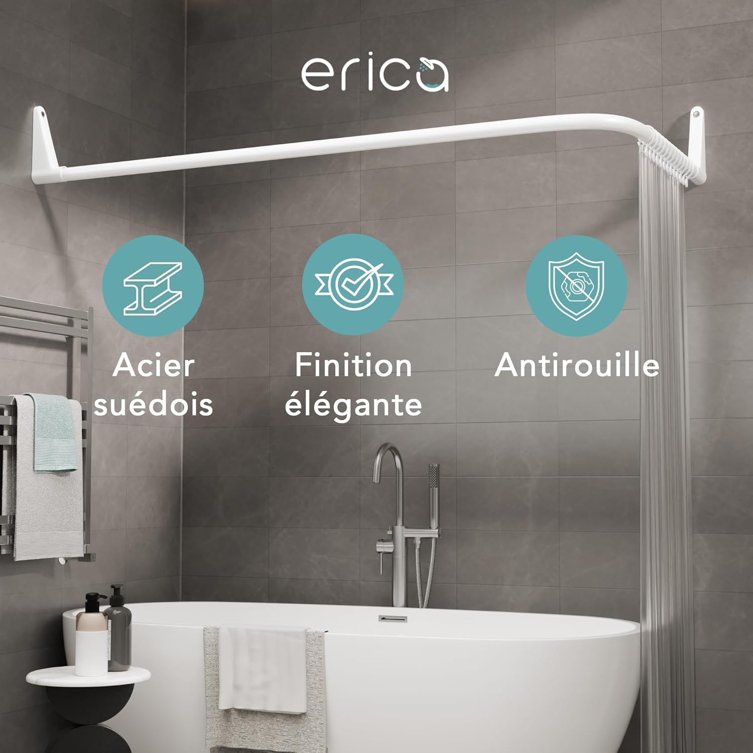 Thumbnail 1 de Erica Tringles de Rideau d’Angle 70x90/70x160 cm