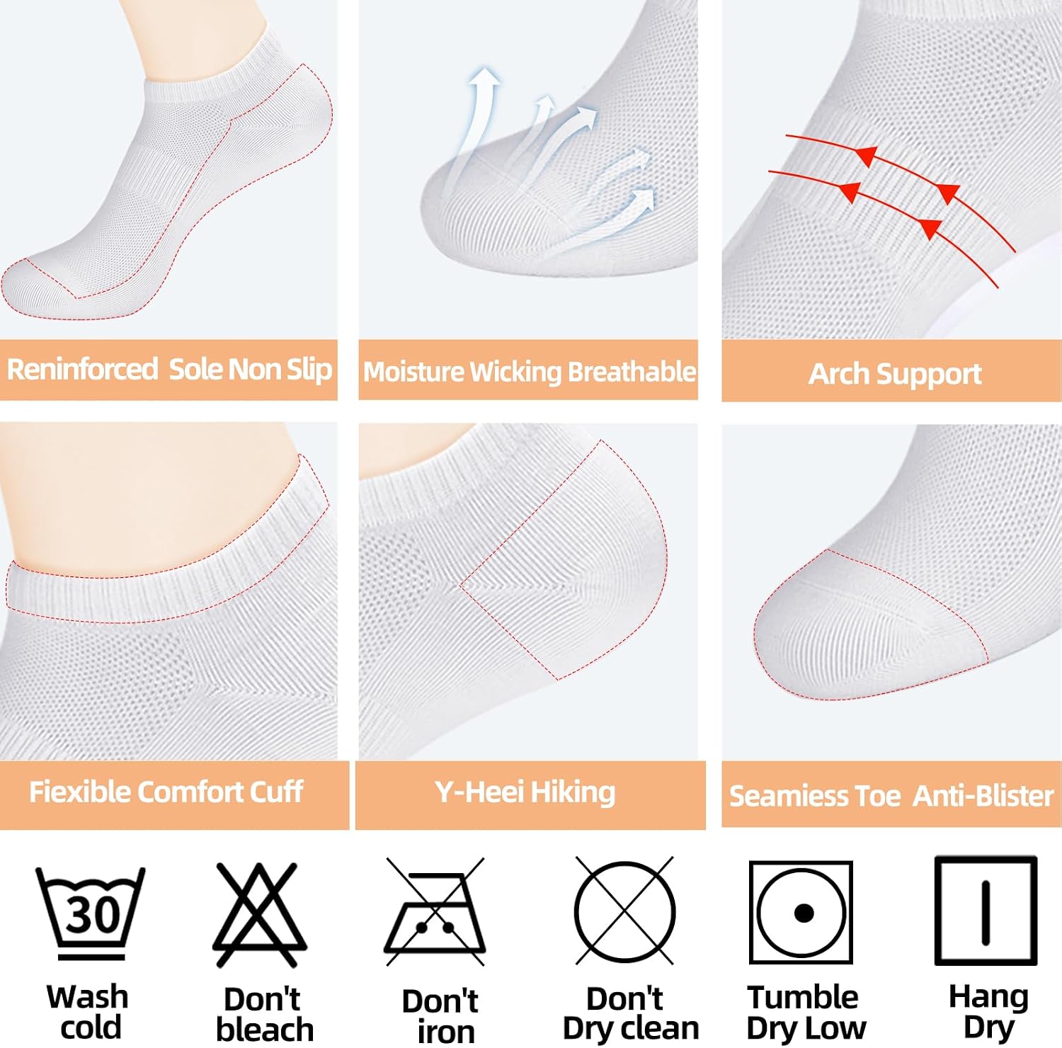 Thumbnail 5 de inhees Ankle Socks, Size 7-9