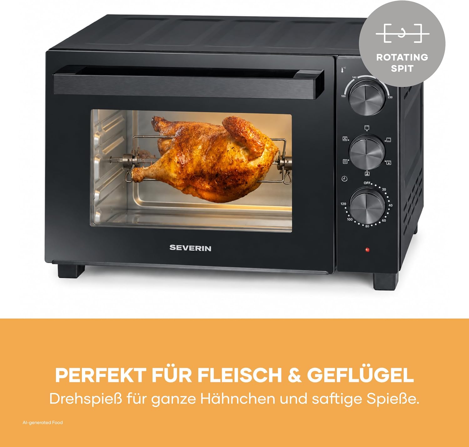 Thumbnail 6 de Severin Back- und Toastofen mit Umluftfunktion (TO 9020): 30 L Kapazität, Drehspieß und Vielseitigkeit