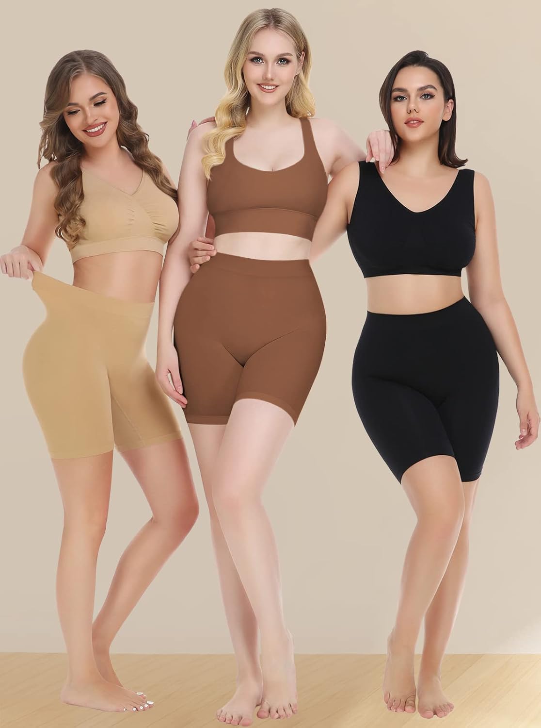 Thumbnail 1 de Reamphy 3-Pack Slip Shorts for Women (Nylon & Spandex) Under Dresses, Yoga, Workout & Everyday Comfort