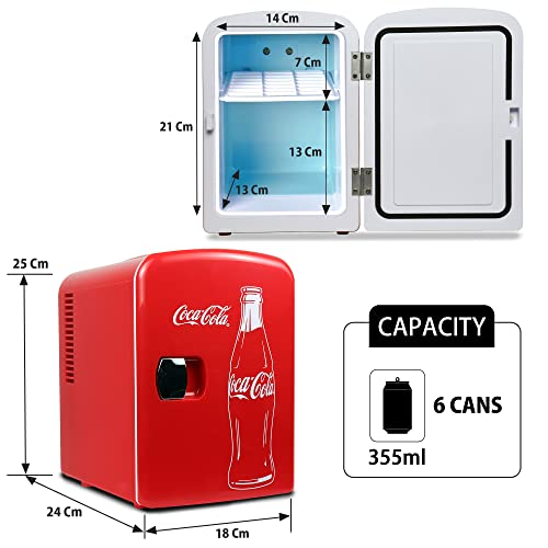 Thumbnail 4 de Coca Cola Classic Mini Fridge by Koolatron: Portable 6-Can Cooler for Bedroom, Office or Car
