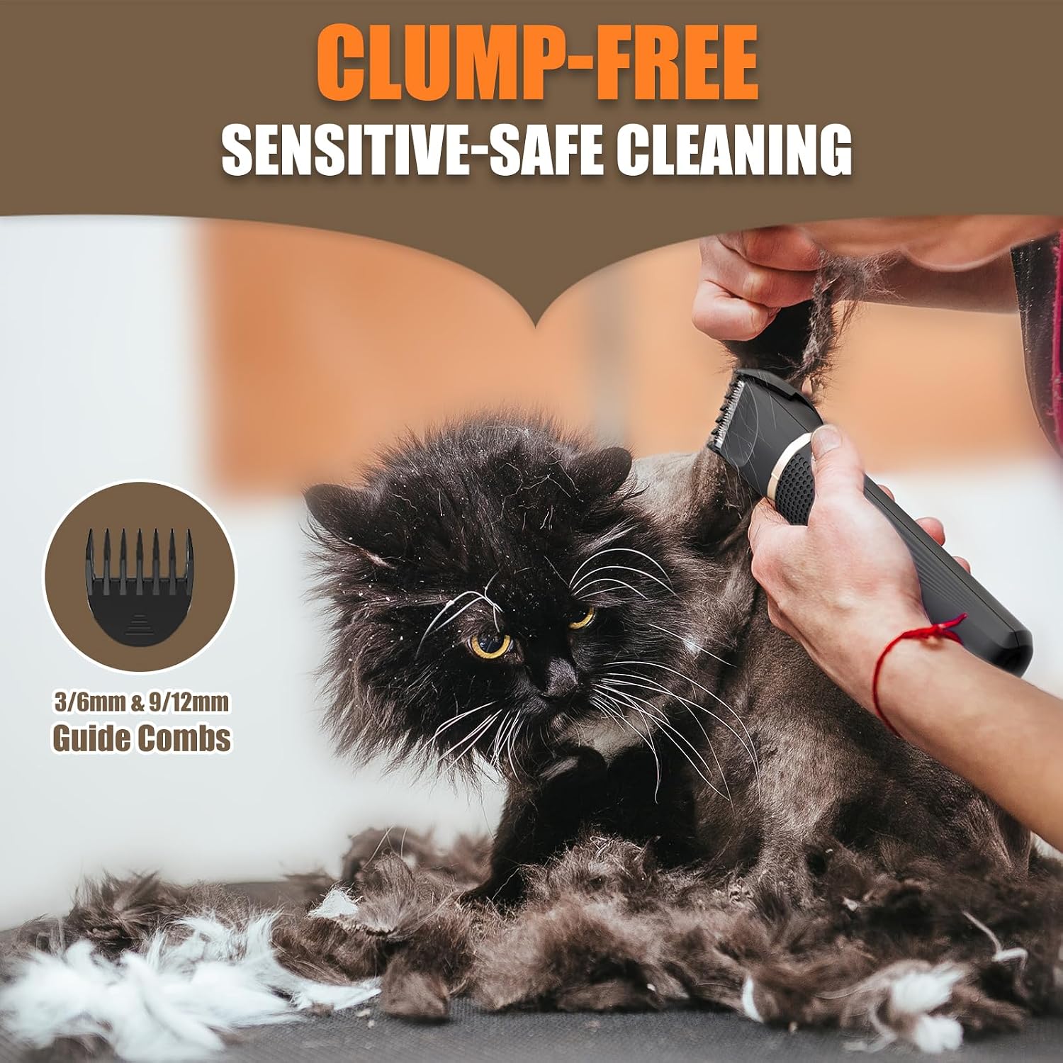Detalle de BAUTRIUM Cat Grooming Clippers Kit: Low-Noise, 3-in-1 Grooming for Cats and Small Pets