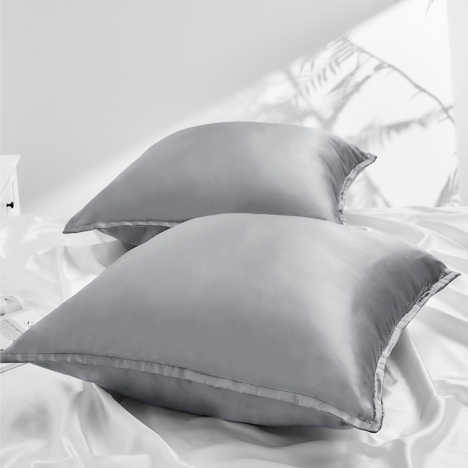 Thumbnail 6 de Vielit Taie Oreiller Satin 65x65 – Lot de 2, gris, Certifiée OEKO-TEX