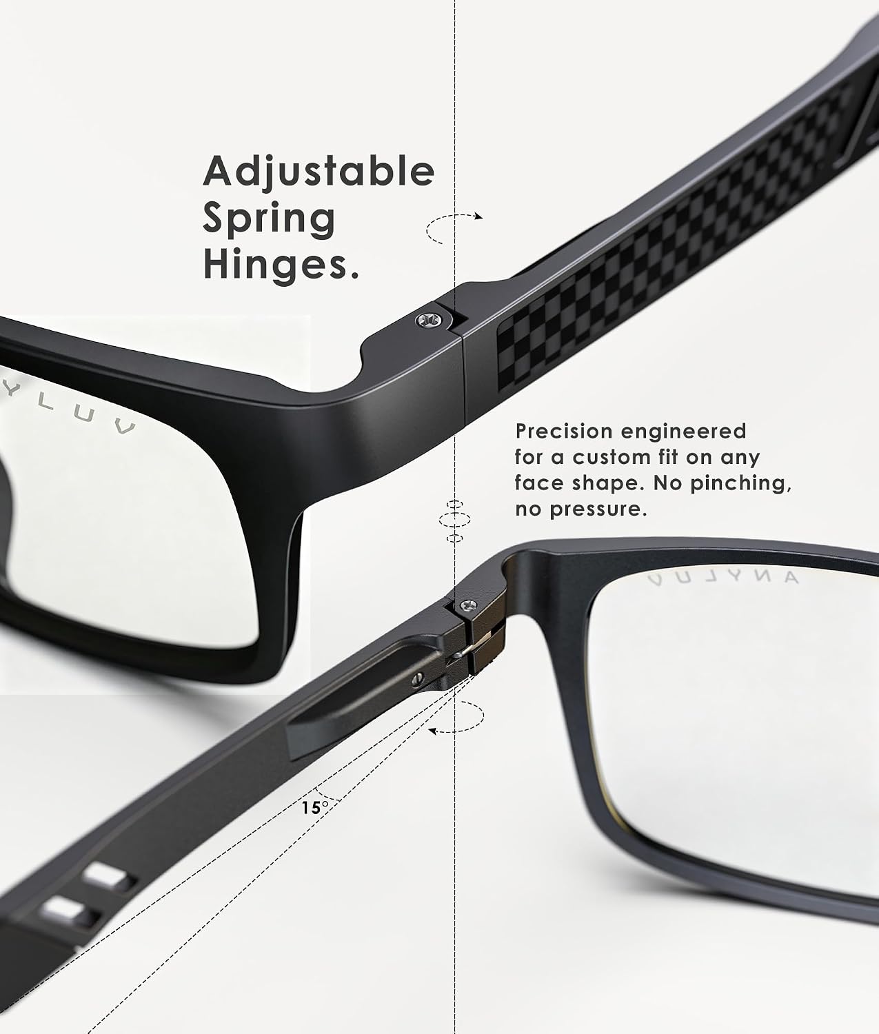 Detalle de ANYLUV Blue Light Blocking Glasses lightweight Al-Mg frame ๐