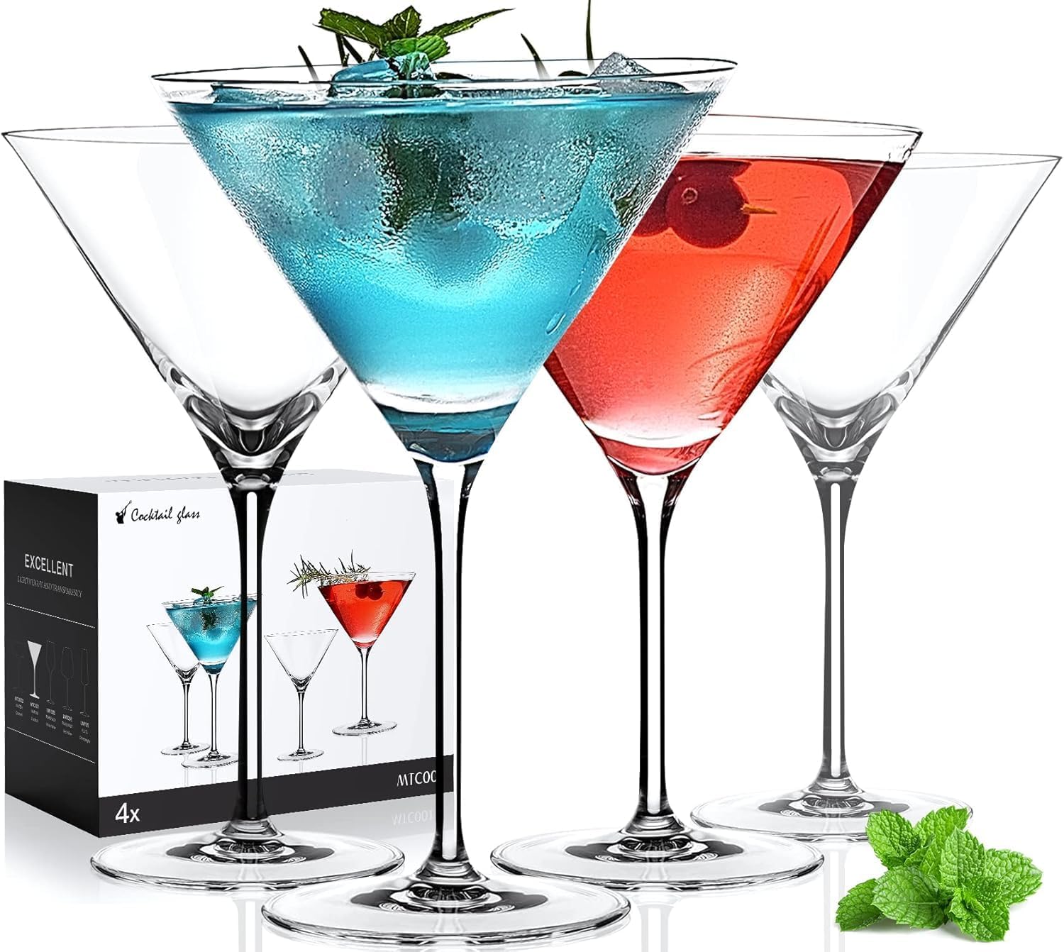 LUNA & MANTHA 9oz Martini Glasses – Set of 4