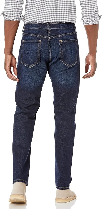Detalle 2 de Amazon Essentials Pantalón Vaquero Elástico de Ajuste Recto para Hombre, Lavado Índigo 30W/32L