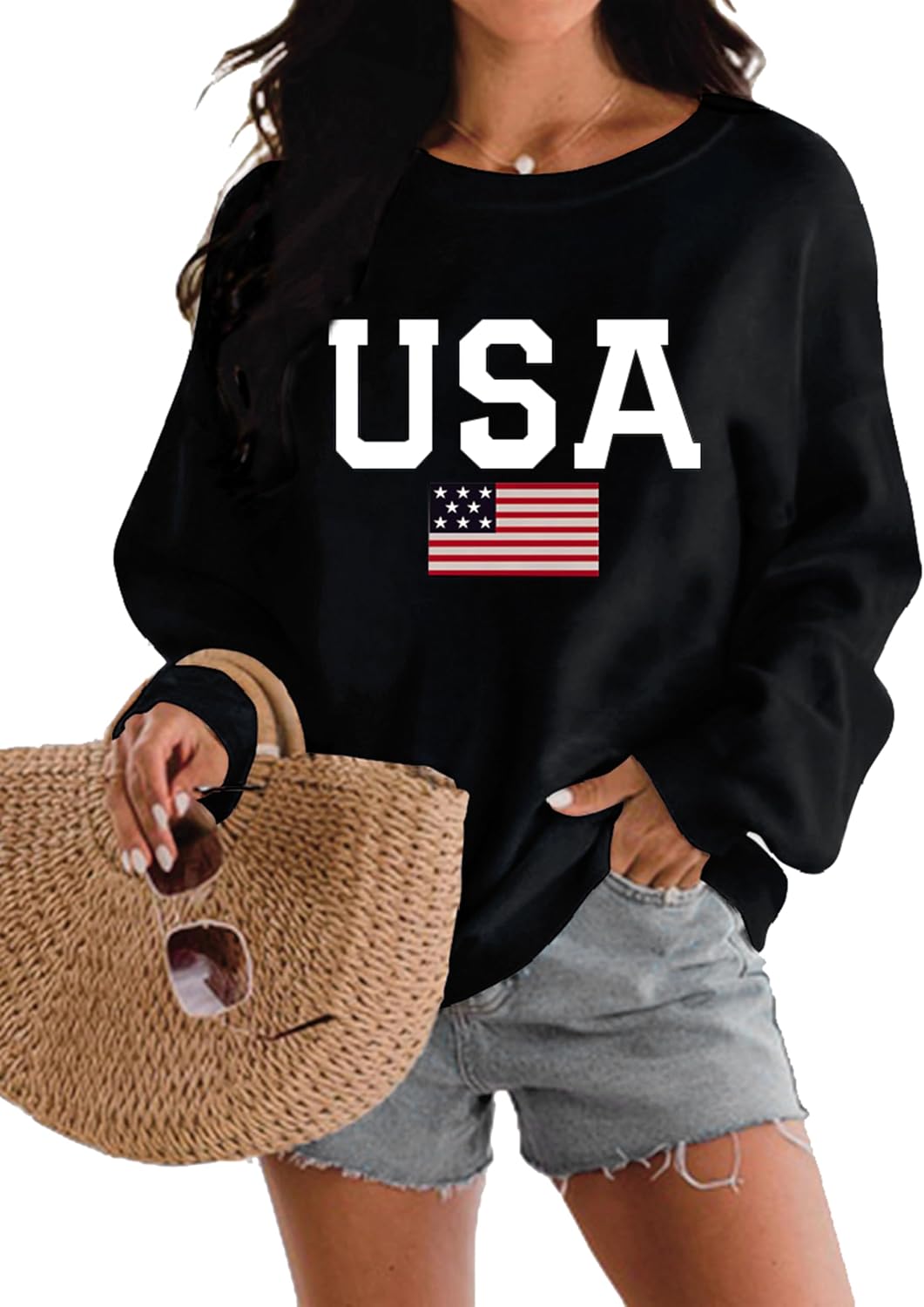 Thumbnail 2 de Dressmine Womens American Flag Sweater knit pullover
