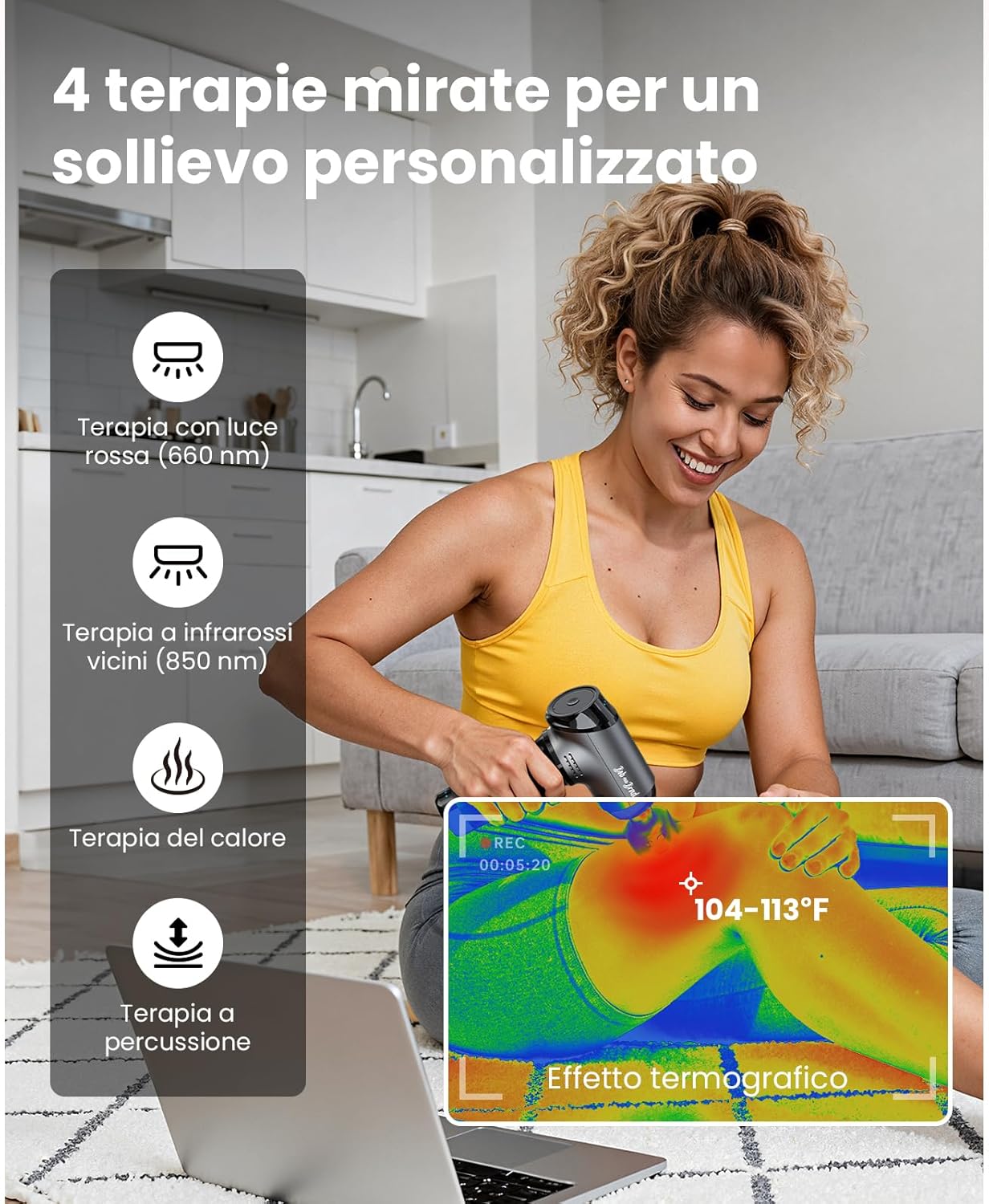 Thumbnail 3 de Bob and Brad T2 Ultra Pistola Massaggio Muscolare con Calore e LED Rosso