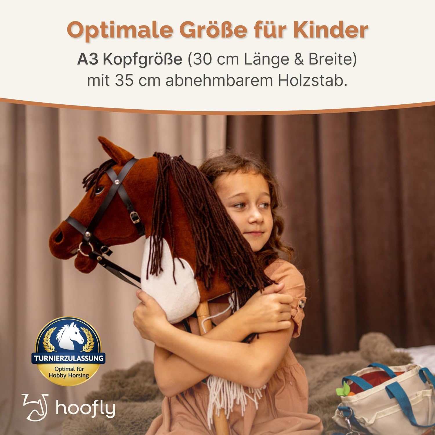 Thumbnail 1 de Hoofly® Hobby Horse Pferde – Großes Steckenpferd mit Trense, 40 cm Schraubstab & realistischer Ausführung