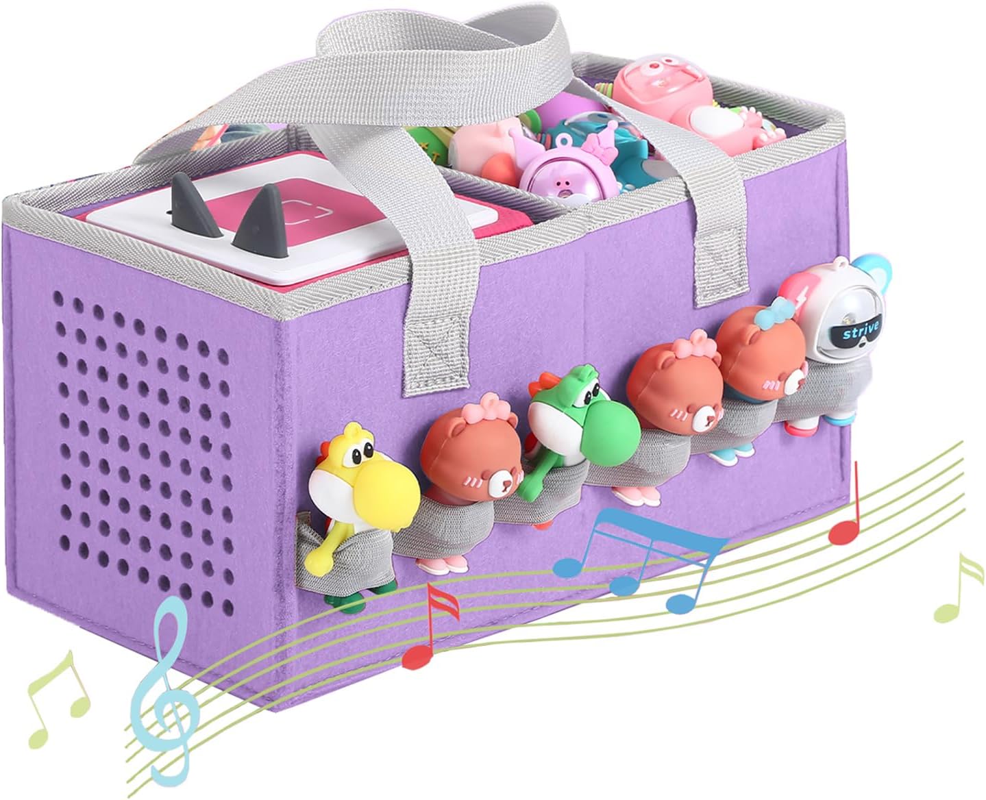 Thumbnail 1 de Piaclen Carrying Case for Toniebox Audio Player & Figurines Starter Set (Felt Organizer Bag, Purple)