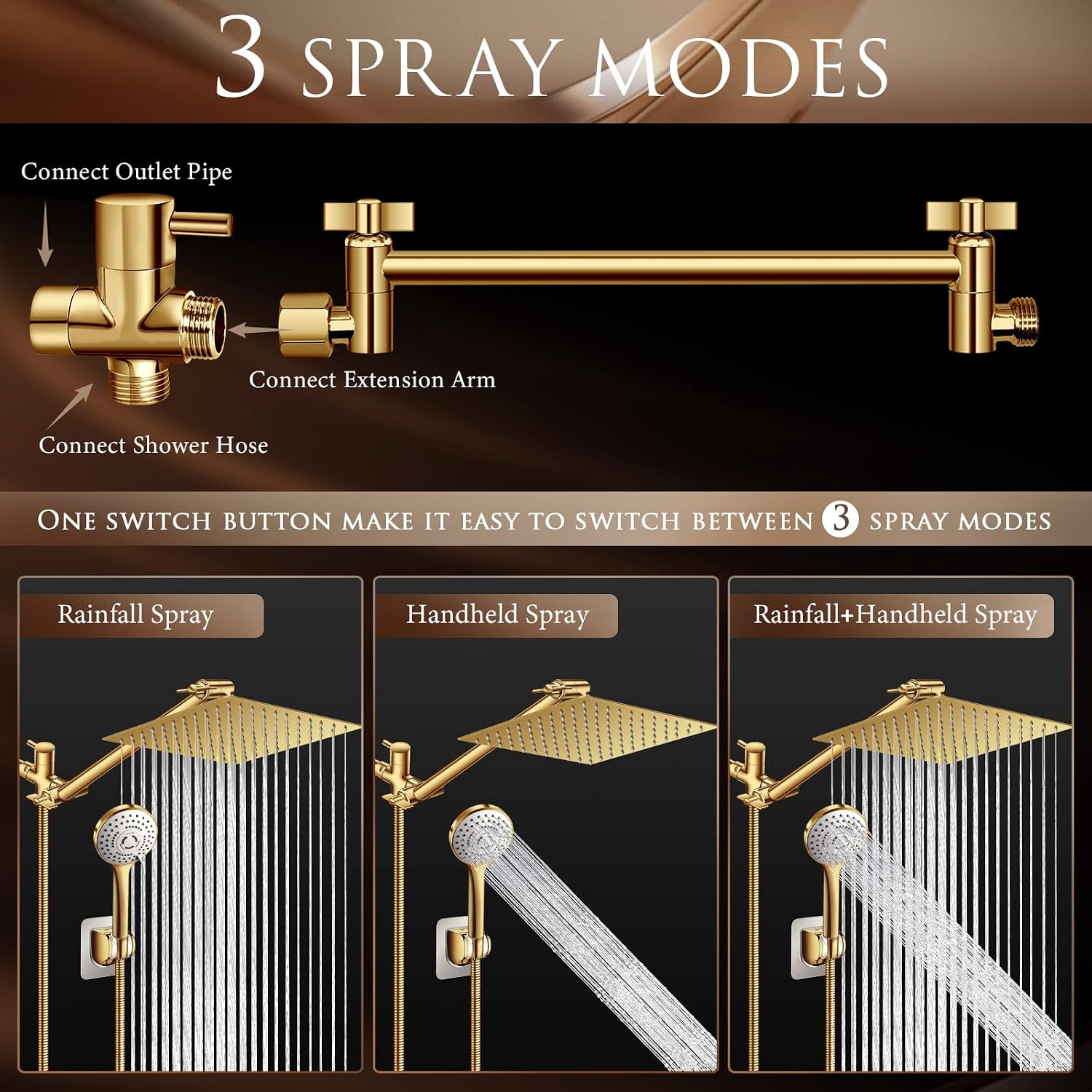 Detalle 2 de Beekim Shower Head Combo, 10-Inch